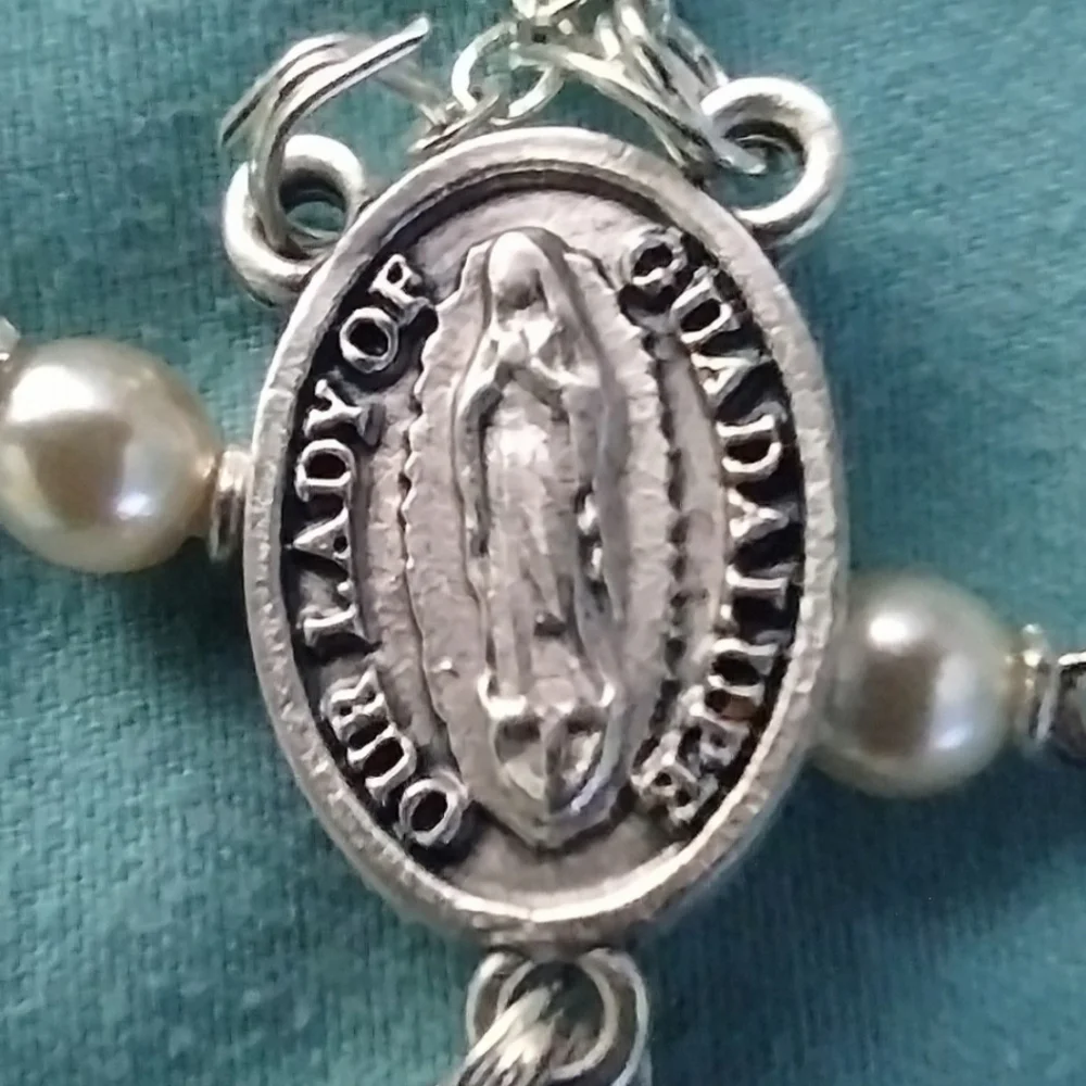 VINTAGE K of C Knights Of Columbus Faux Pearl PRAYER BEADS ROSARY